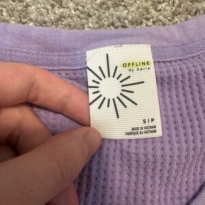 Aerie Purple Ribbed Knit Top
